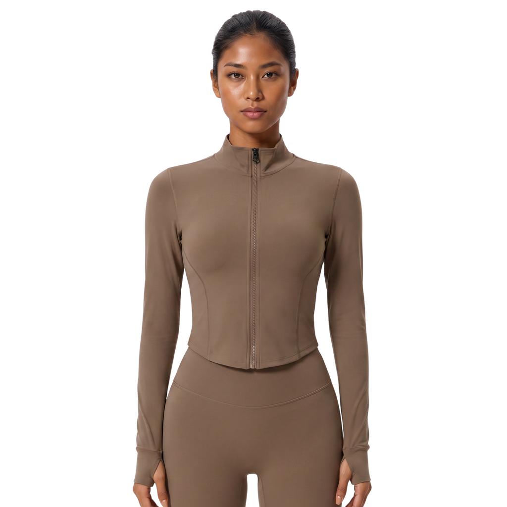 Women’s Sculpted Zip-Front Running Jacket & Active Top