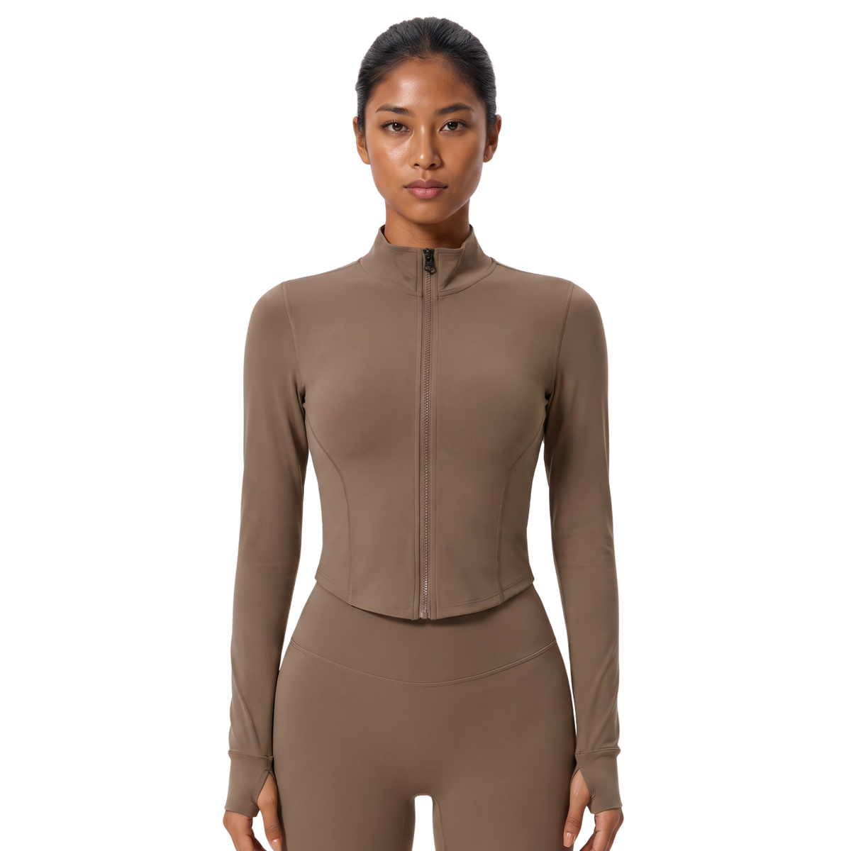 Women’s Sculpted Zip-Front Running Jacket & Active Top