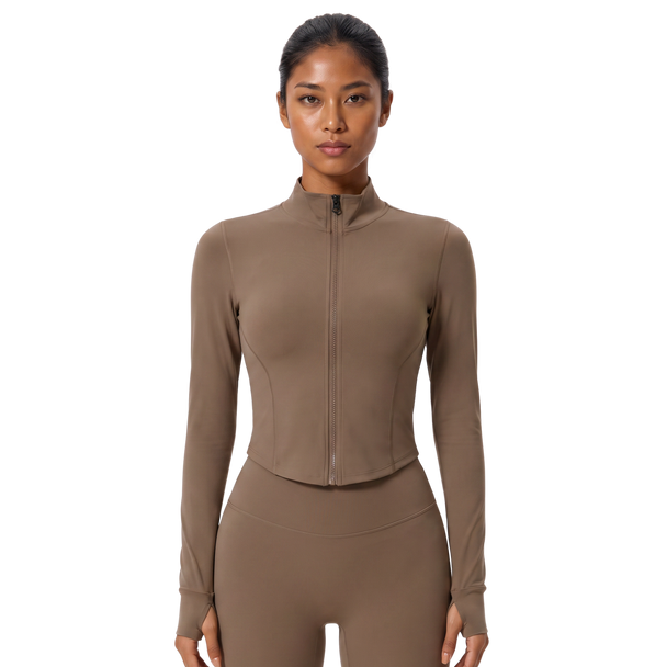 Women’s Sculpted Zip-Front Running Jacket & Active Top