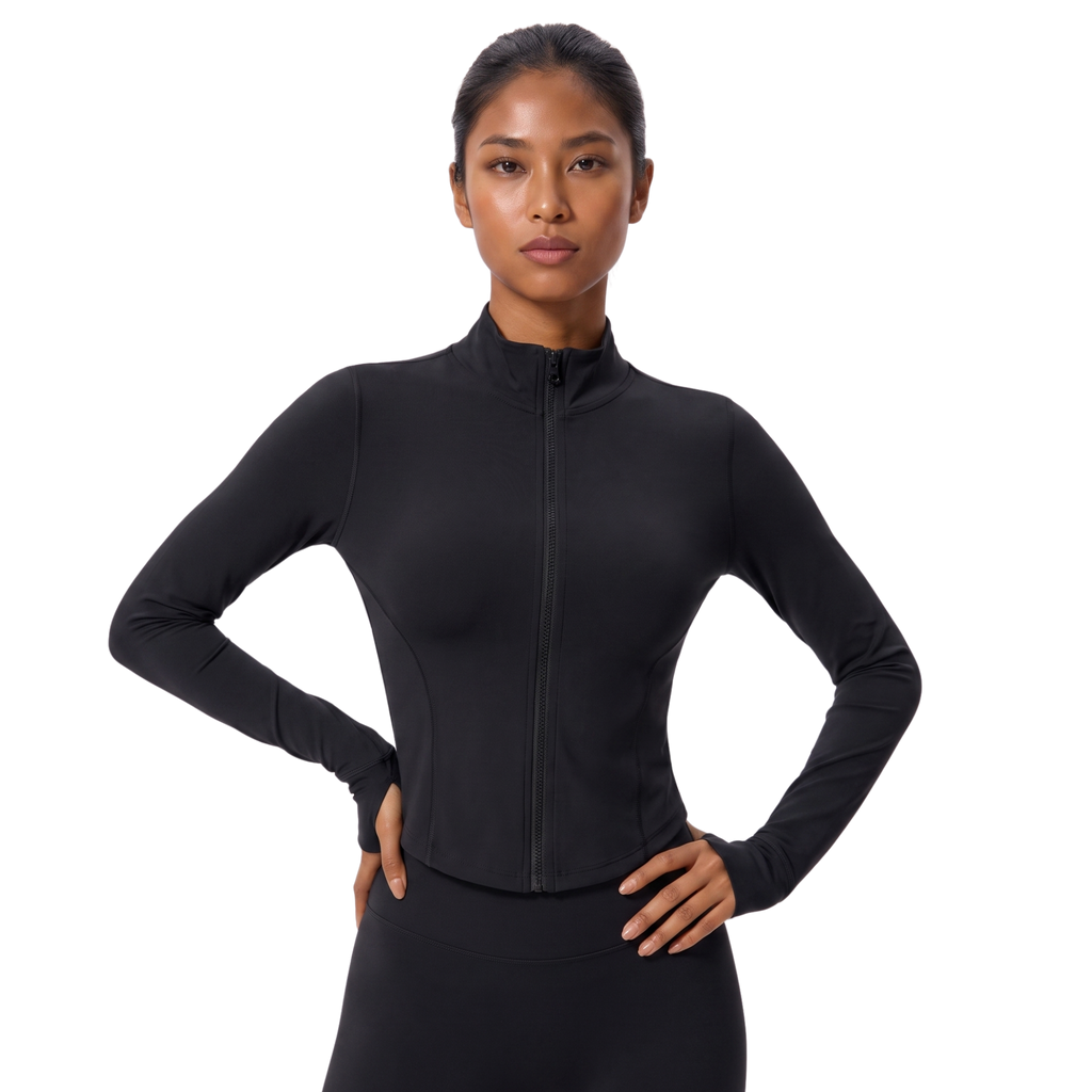 Women’s Sculpted Zip-Front Running Jacket & Active Top