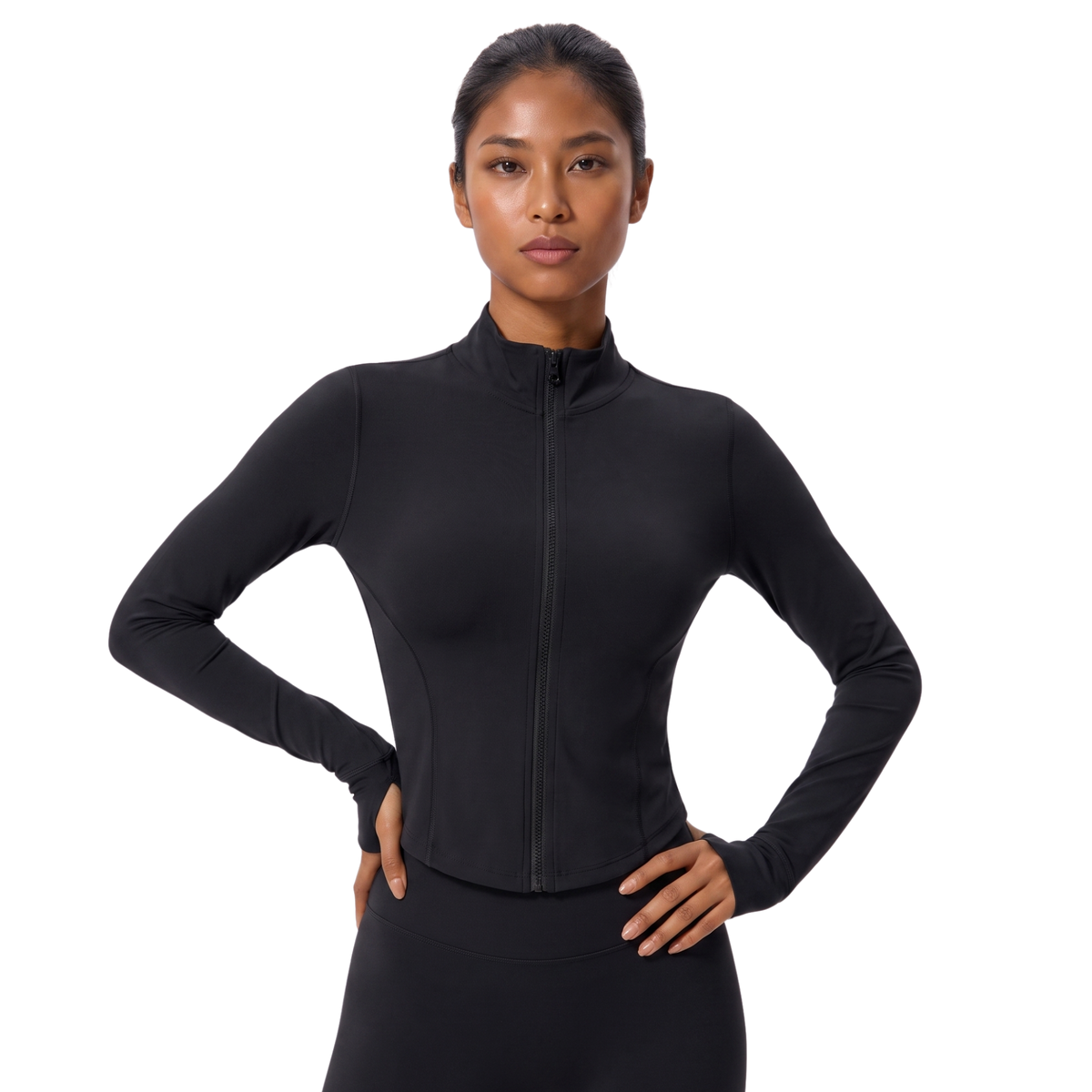 Women’s Sculpted Zip-Front Running Jacket & Active Top