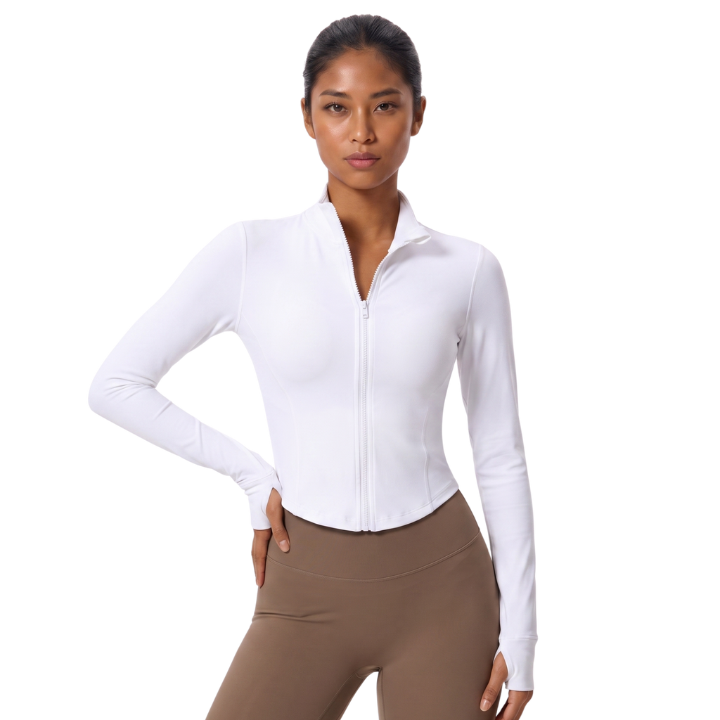Women’s Sculpted Zip-Front Running Jacket & Active Top