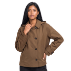Turn-Down Collar Jacket with Detachable Hood